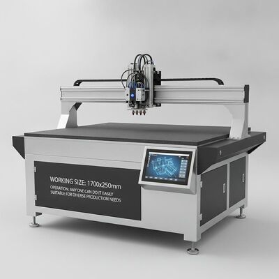 XY Glue Plotter CNC Gluer with 1700x2500mm Working Size Supports Up To Four Operators and Hot Melt Cold Glue In One Operation